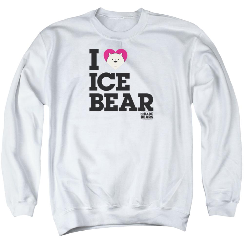 We Bare Bears Heart Ice Bear Men's Crewneck 50 50 Poly Long-Sleeve T-Shirt