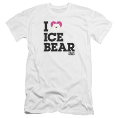 We Bare Bears Heart Ice Bear Men's Ultra-Soft 30/1 Cotton Slim Short-Sleeve T-Shirt