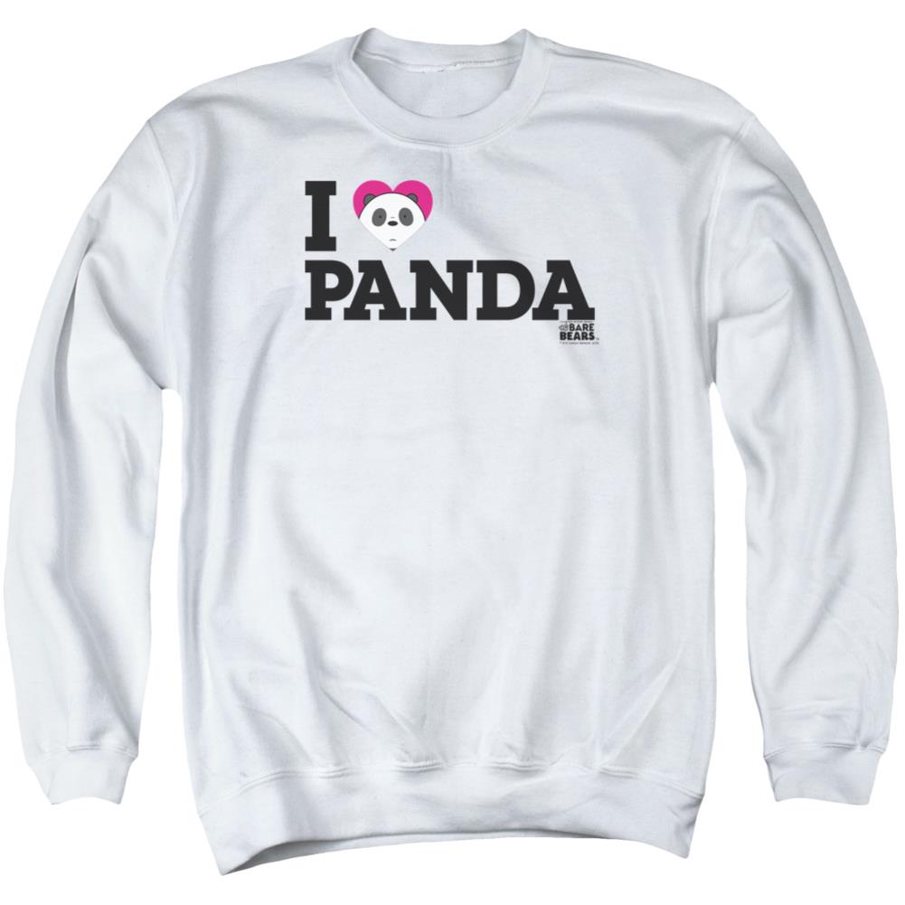 We Bare Bears Heart Panda Men's Crewneck 50 50 Poly Long-Sleeve T-Shirt