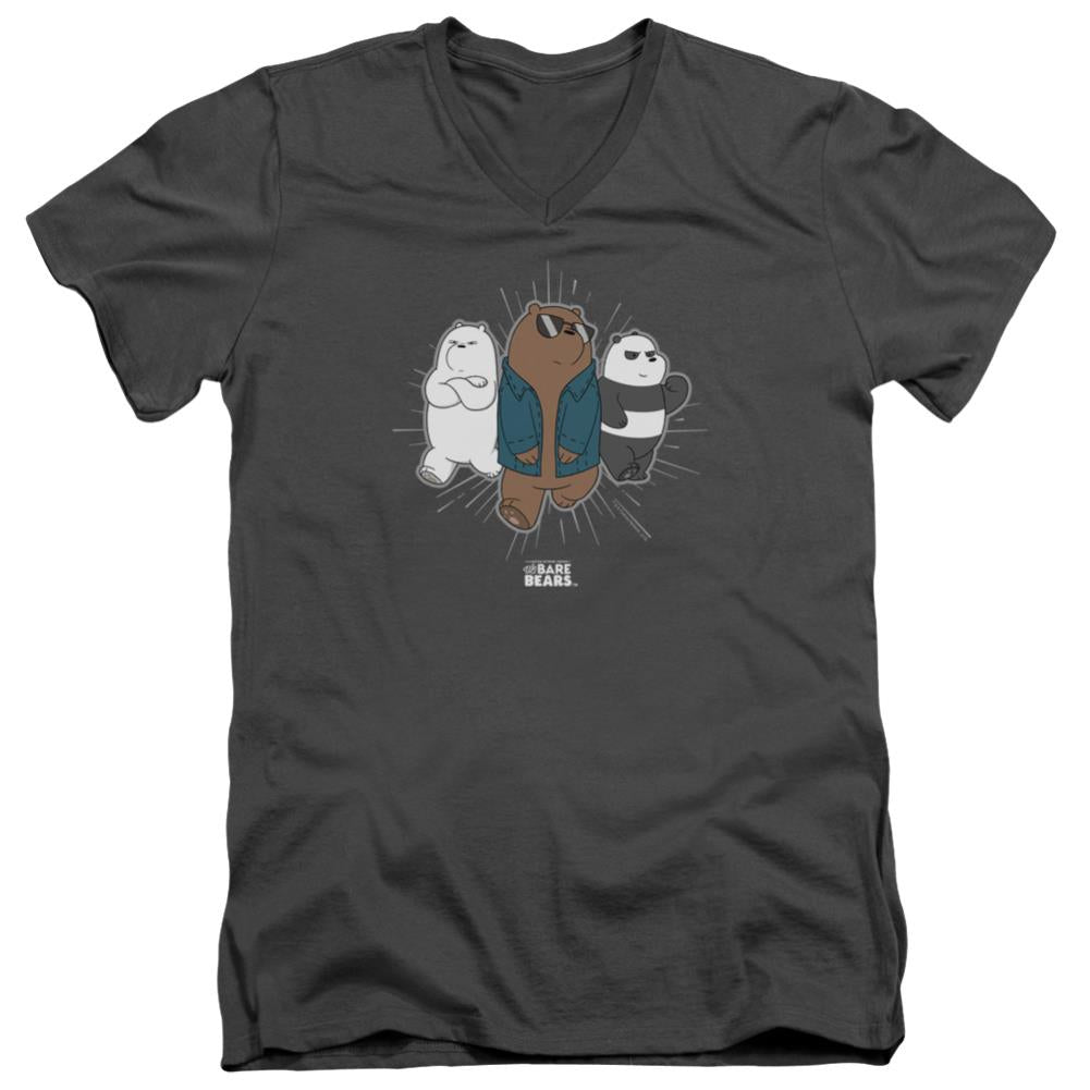 We Bare Bears Jacket Men's 30/1 Cotton Slim V-Neck T-Shirt