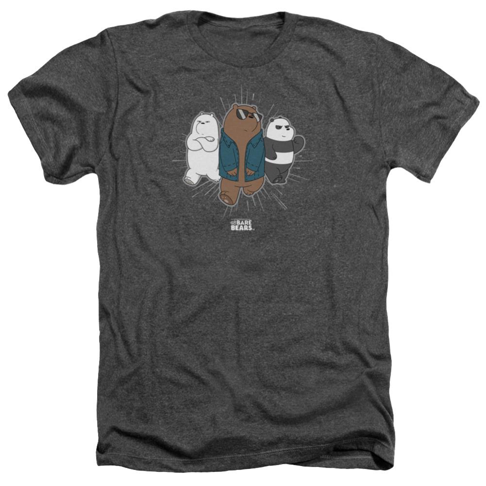 We Bare Bears Jacket Men's 30/1 Heather 60 40 Poly Short-Sleeve T-Shirt