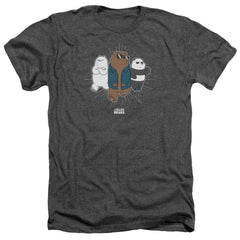 We Bare Bears Jacket Men's 30/1 Heather 60 40 Poly Short-Sleeve T-Shirt