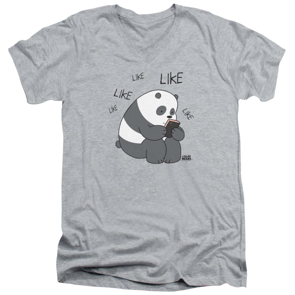 We Bare Bears Like Like Like Men's 30/1 Cotton Slim V-Neck T-Shirt