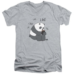 We Bare Bears Like Like Like Men's 30/1 Cotton Slim V-Neck T-Shirt