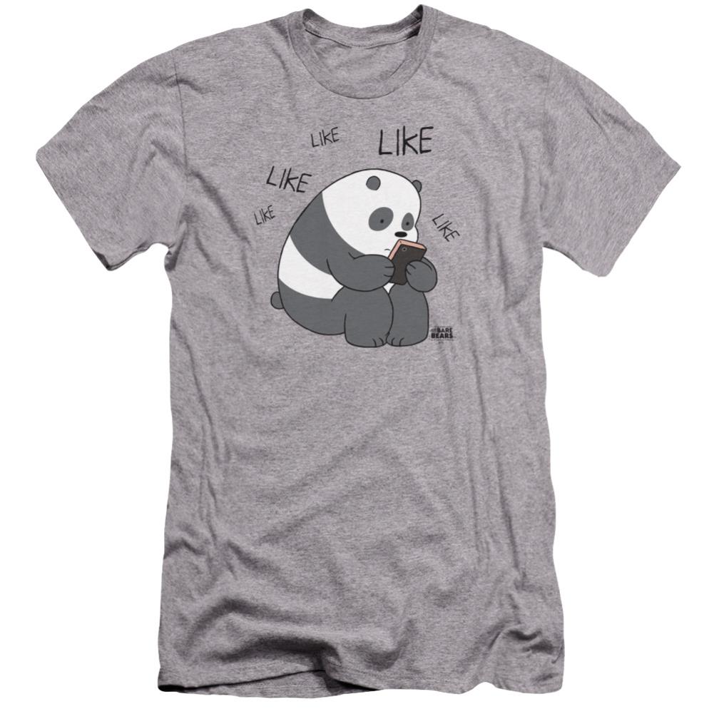 We Bare Bears Like Like Like Men's Ultra-Soft 30/1 Cotton Slim Short-Sleeve T-Shirt