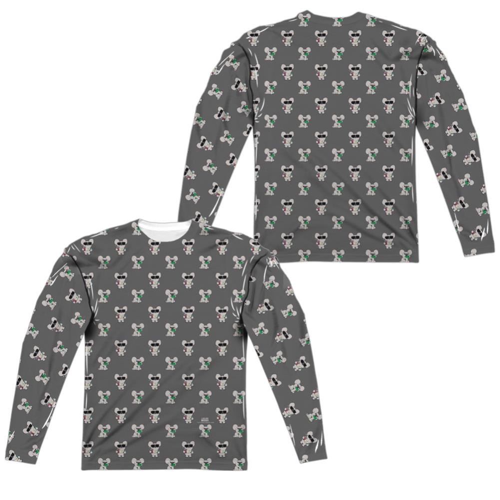 We Bare Bears Nom Nom (Front/Back Print) Men's Regular Fit Polyester Long-Sleeve T-Shirt