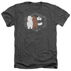We Bare Bears Selfie Men's 30/1 Heather 60 40 Poly Short-Sleeve T-Shirt