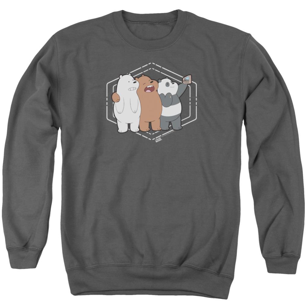 We Bare Bears Selfie Men's Crewneck 50 50 Poly Long-Sleeve T-Shirt