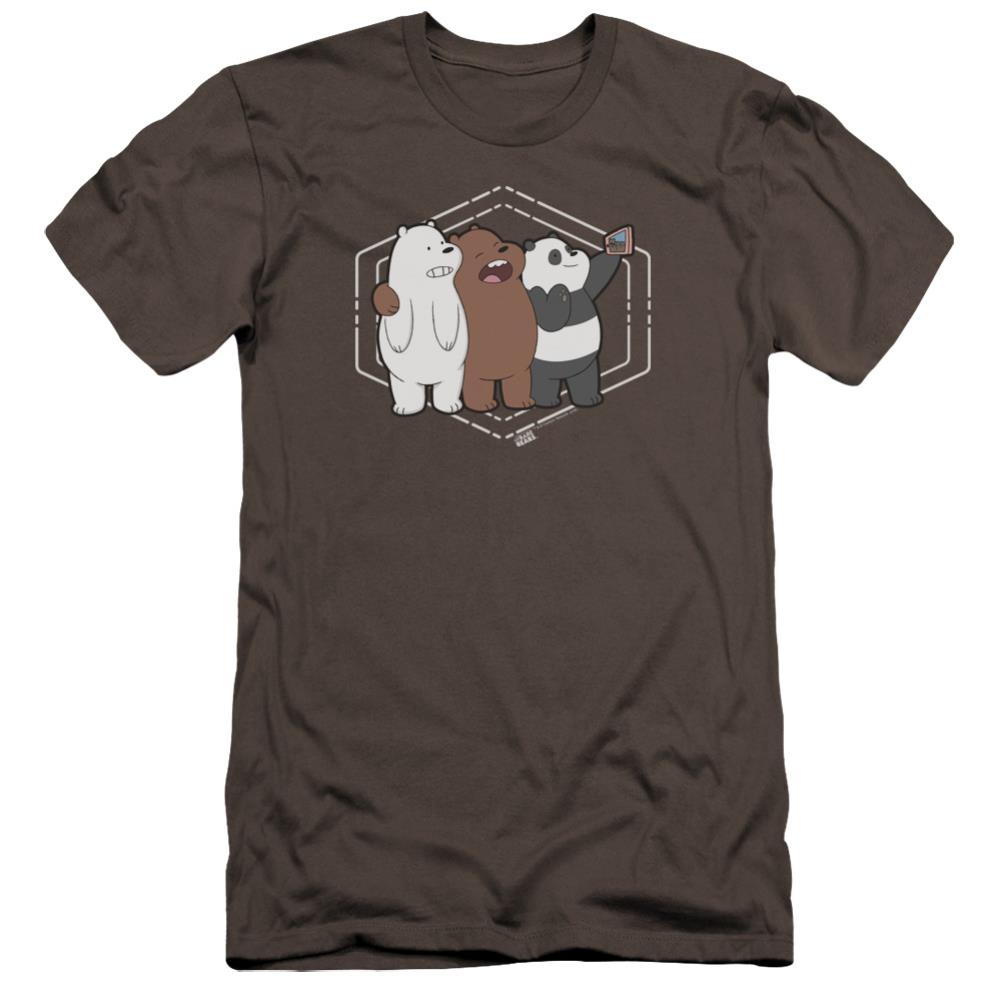 We Bare Bears Selfie Men's Ultra-Soft 30/1 Cotton Slim Short-Sleeve T-Shirt