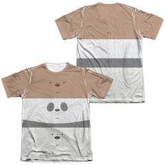 We Bare Bears Stack (Front/Back Print) Men's Regular Fit Poly Cotton Short-Sleeve T-Shirt