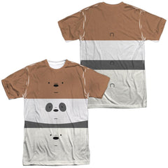 We Bare Bears Stack (Front/Back Print) Men's Regular Fit Polyester Short-Sleeve T-Shirt