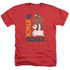 We Bare Bears Stack Goals Men's 30/1 Heather 60 40 Poly Short-Sleeve T-Shirt