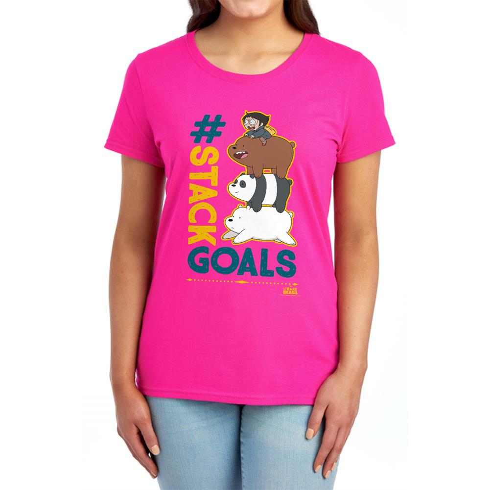 We Bare Bears Stack Goals Women's 18/1 Cotton Short-Sleeve T-Shirt