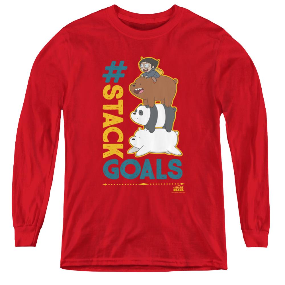 We Bare Bears Stack Goals Youth Long-Sleeve T-Shirt