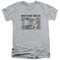 Where The Wild Things Are Cover Art Men's 30/1 Cotton Slim V-Neck T-Shirt