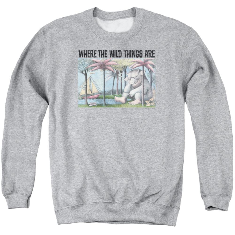 Where The Wild Things Are Cover Art Men's Crewneck 50 50 Poly Long-Sleeve T-Shirt