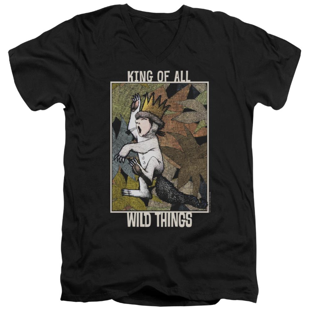 Where The Wild Things Are King Of All Wild Things Men's 30/1 Cotton Slim V-Neck T-Shirt