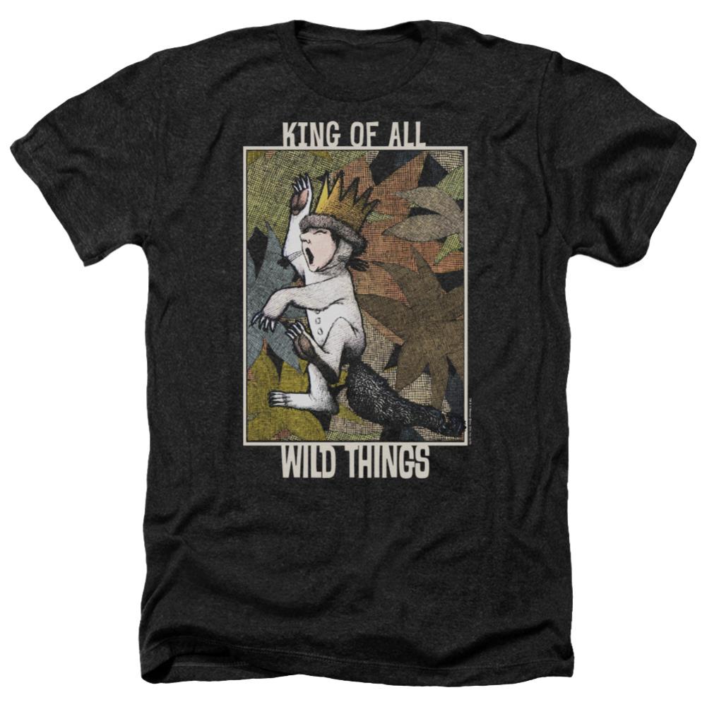 Where The Wild Things Are King Of All Wild Things Men's 30/1 Heather 60 40 Poly Short-Sleeve T-Shirt
