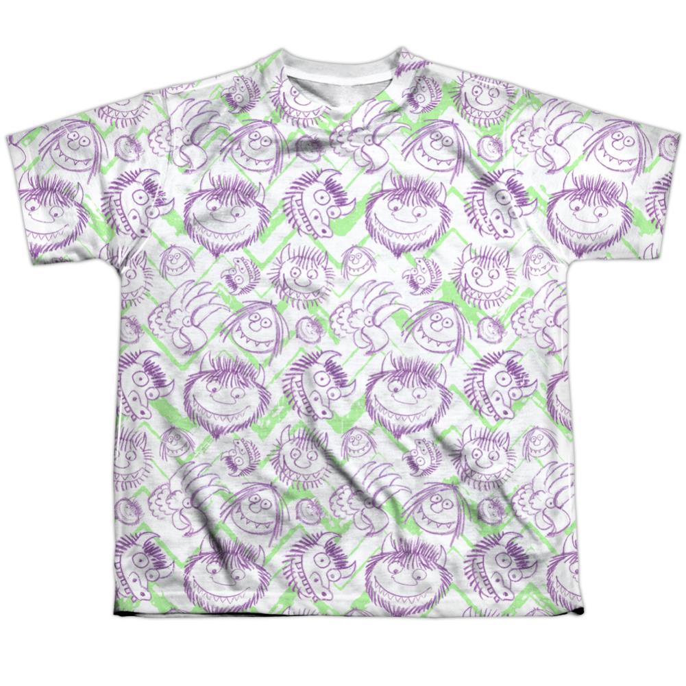 Where The Wild Things Are Wild Scribble Youth Regular Fit Poly Short-Sleeve T-Shirt