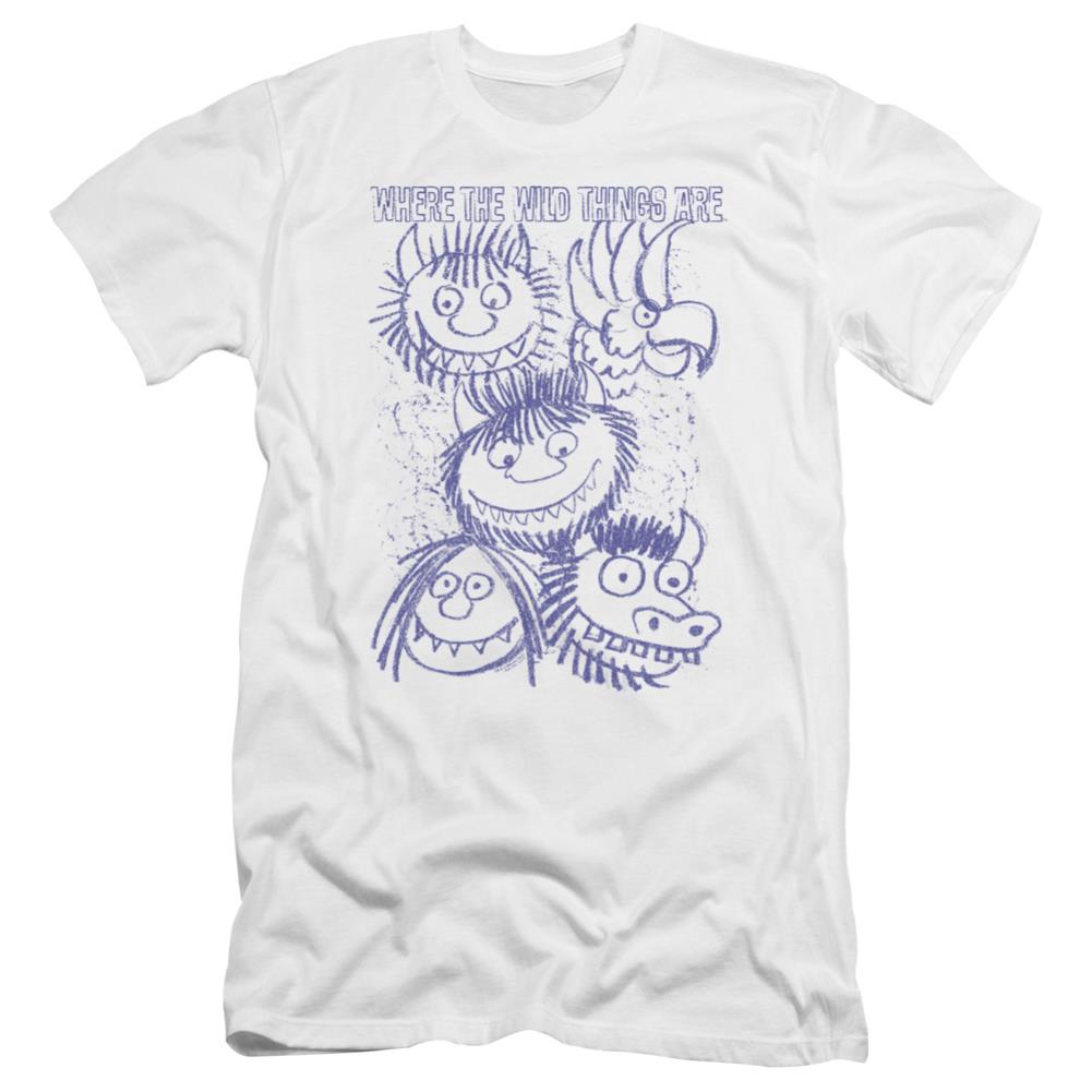 Where The Wild Things Are Wild Sketch Men's Ultra-Soft 30/1 Cotton Slim Short-Sleeve T-Shirt