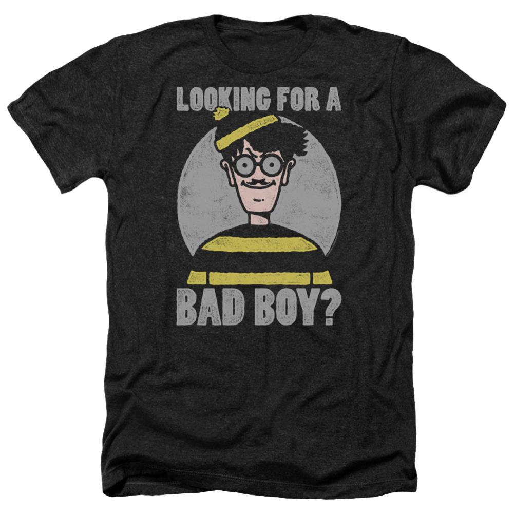 Where's Waldo Bad Boy Men's 30/1 Heather 60 40 Poly Short-Sleeve T-Shirt
