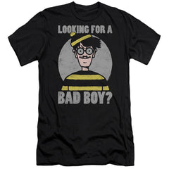 Where's Waldo Bad Boy Men's Ultra-Soft 30/1 Cotton Slim Short-Sleeve T-Shirt