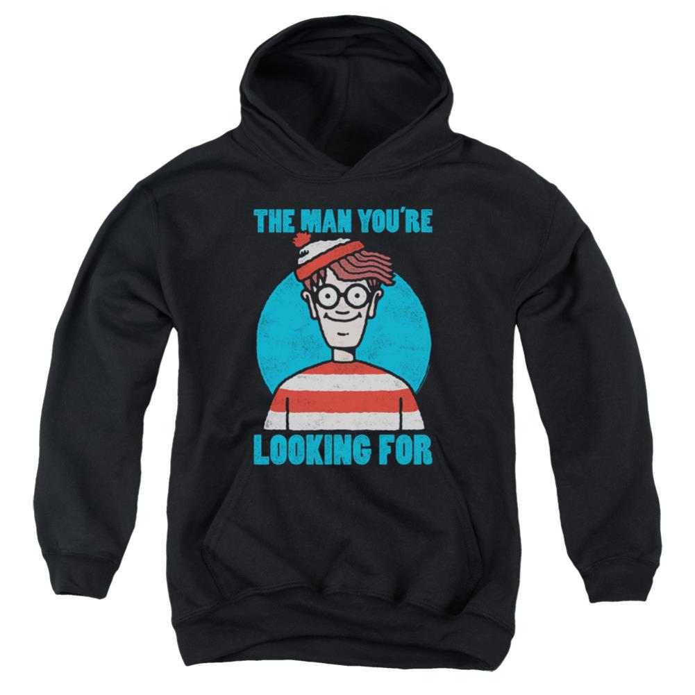 Where's Waldo Looking For Me Youth Cotton Poly Pull-Over Hoodie