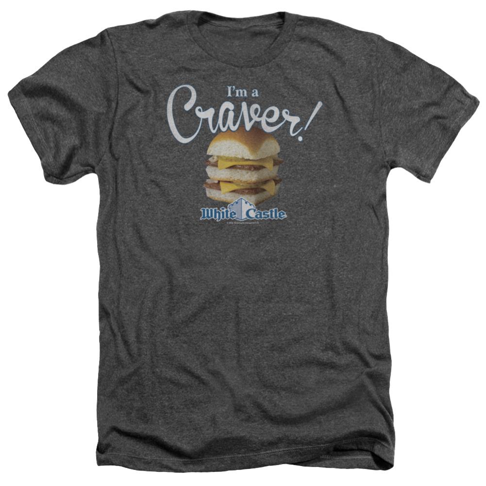 White Castle Craver Men's 30/1 Heather 60 40 Poly Short-Sleeve T-Shirt