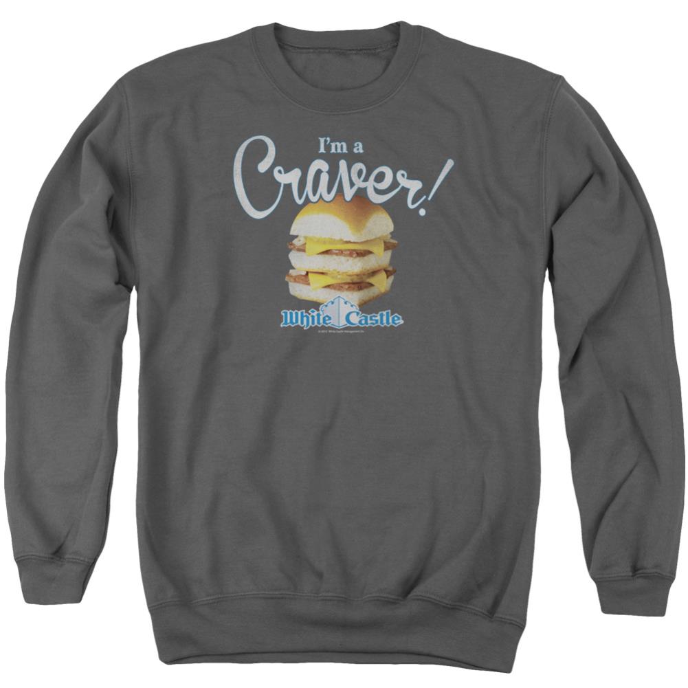 White Castle Craver Men's Crewneck 50 50 Poly Long-Sleeve T-Shirt