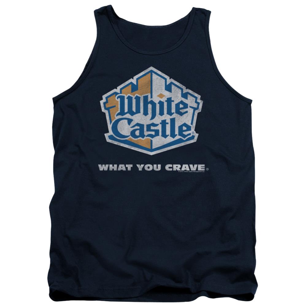 White Castle Distressed Logo Men's 18/1 Cotton Tank Top