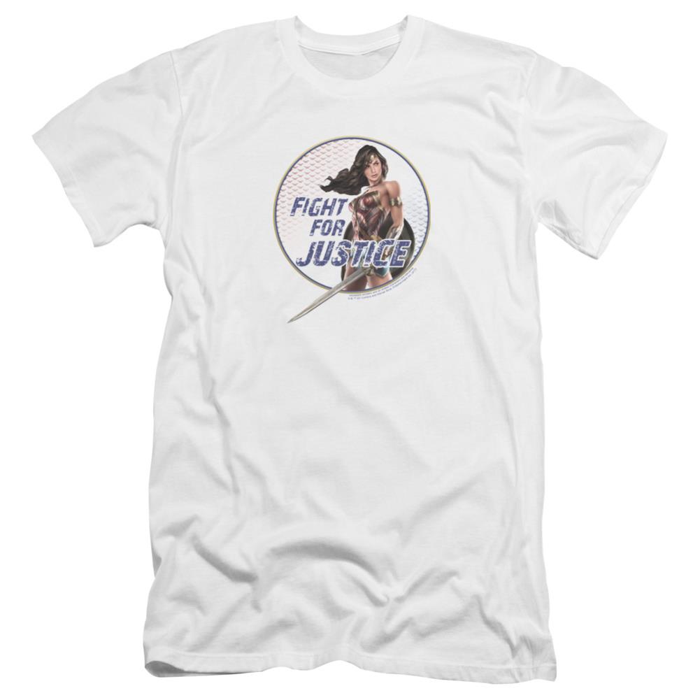 Wonder Woman Movie Fight For Justice Men's Ultra-Soft 30/1 Cotton Slim Short-Sleeve T-Shirt