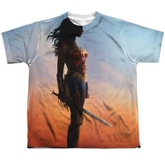 Wonder Woman Movie Poster Youth Regular Fit Poly Short-Sleeve T-Shirt