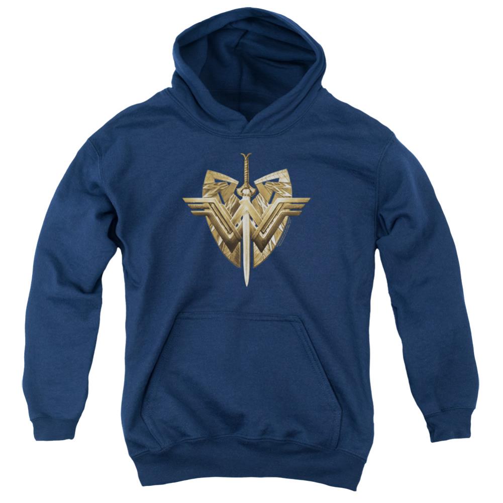 Wonder Woman Movie Sword Emblem Youth Cotton Poly Pull-Over Hoodie