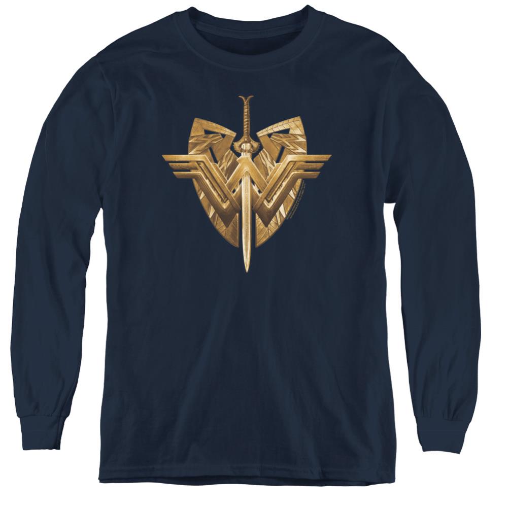 Wonder Woman Movie Sword Emblem Youth Long-Sleeve T-Shirt
