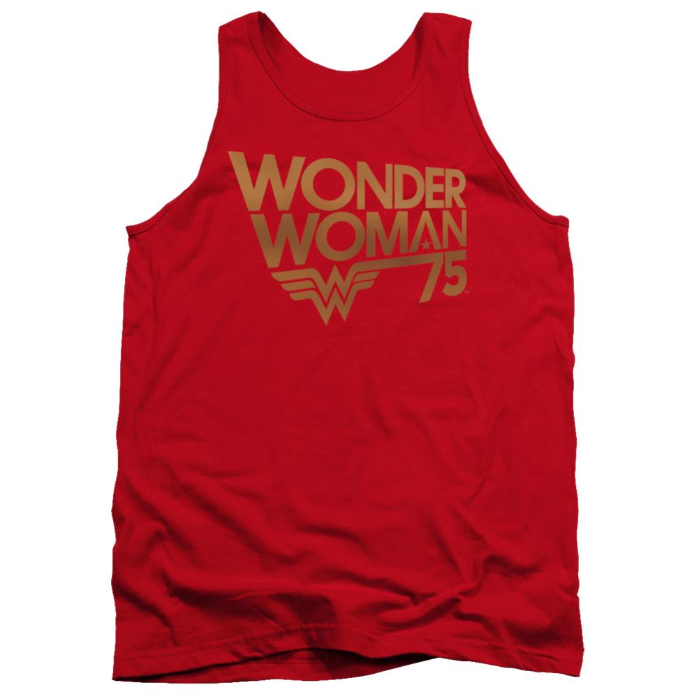 Wonder Woman Wonder Woman 75th Anniversary Gold Logo Men's 18/1 Cotton Tank Top