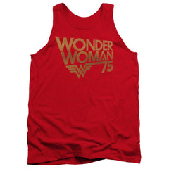 Wonder Woman Wonder Woman 75th Anniversary Gold Logo Men's 18/1 Cotton Tank Top