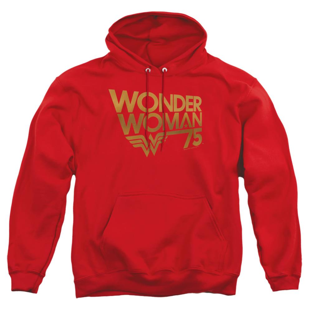 Wonder Woman Wonder Woman 75th Anniversary Gold Logo Men's Pull-Over 75 25 Poly Hoodie