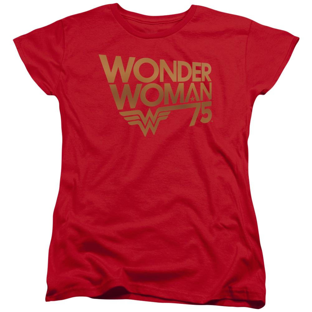 Wonder Woman Wonder Woman 75th Anniversary Gold Logo Women's 18/1 Cotton Short-Sleeve T-Shirt