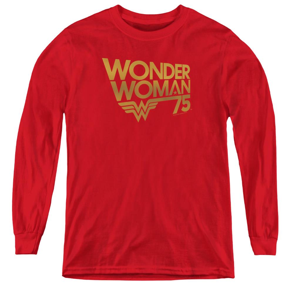Wonder Woman Wonder Woman 75th Anniversary Gold Logo Youth Long-Sleeve T-Shirt