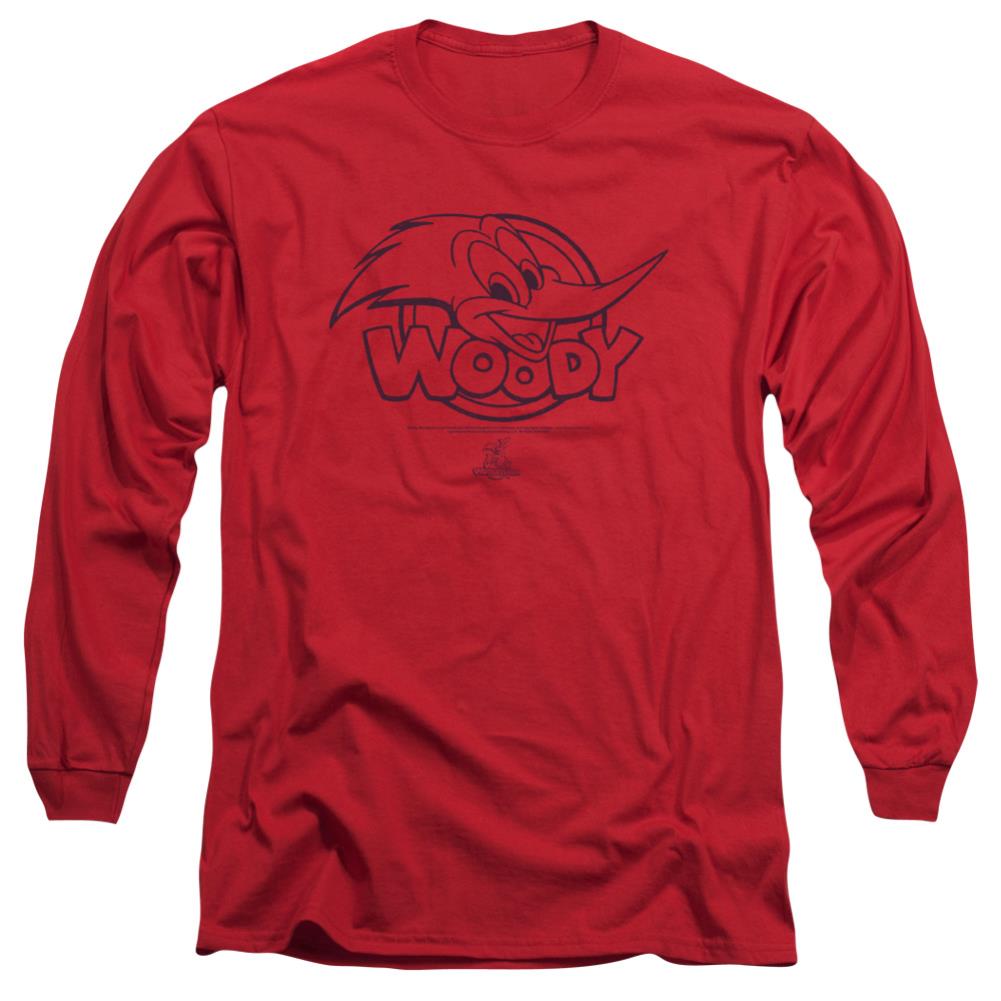 Woody Woodpecker Big Head Men's 18/1 Cotton Long-Sleeve T-Shirt