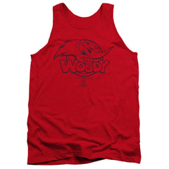 Woody Woodpecker Big Head Men's 18/1 Cotton Tank Top
