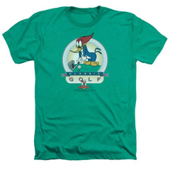 Woody Woodpecker Classic Golf Men's 30/1 Heather 60 40 Poly Short-Sleeve T-Shirt