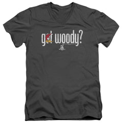 Woody Woodpecker Got Woody Men's 30/1 Cotton Slim V-Neck T-Shirt