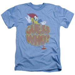 Woody Woodpecker Guess Who Men's 30/1 Heather 60 40 Poly Short-Sleeve T-Shirt