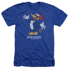 Woody Woodpecker Hashtag Woody Men's 30/1 Heather 60 40 Poly Short-Sleeve T-Shirt