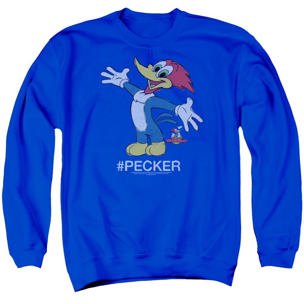 Woody Woodpecker Hashtag Woody Men's Crewneck 50 50 Poly Long-Sleeve T-Shirt