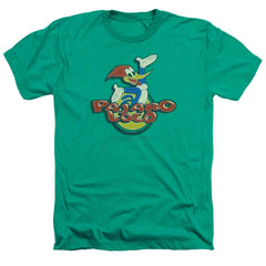 Woody Woodpecker Loco Men's 30/1 Heather 60 40 Poly Short-Sleeve T-Shirt