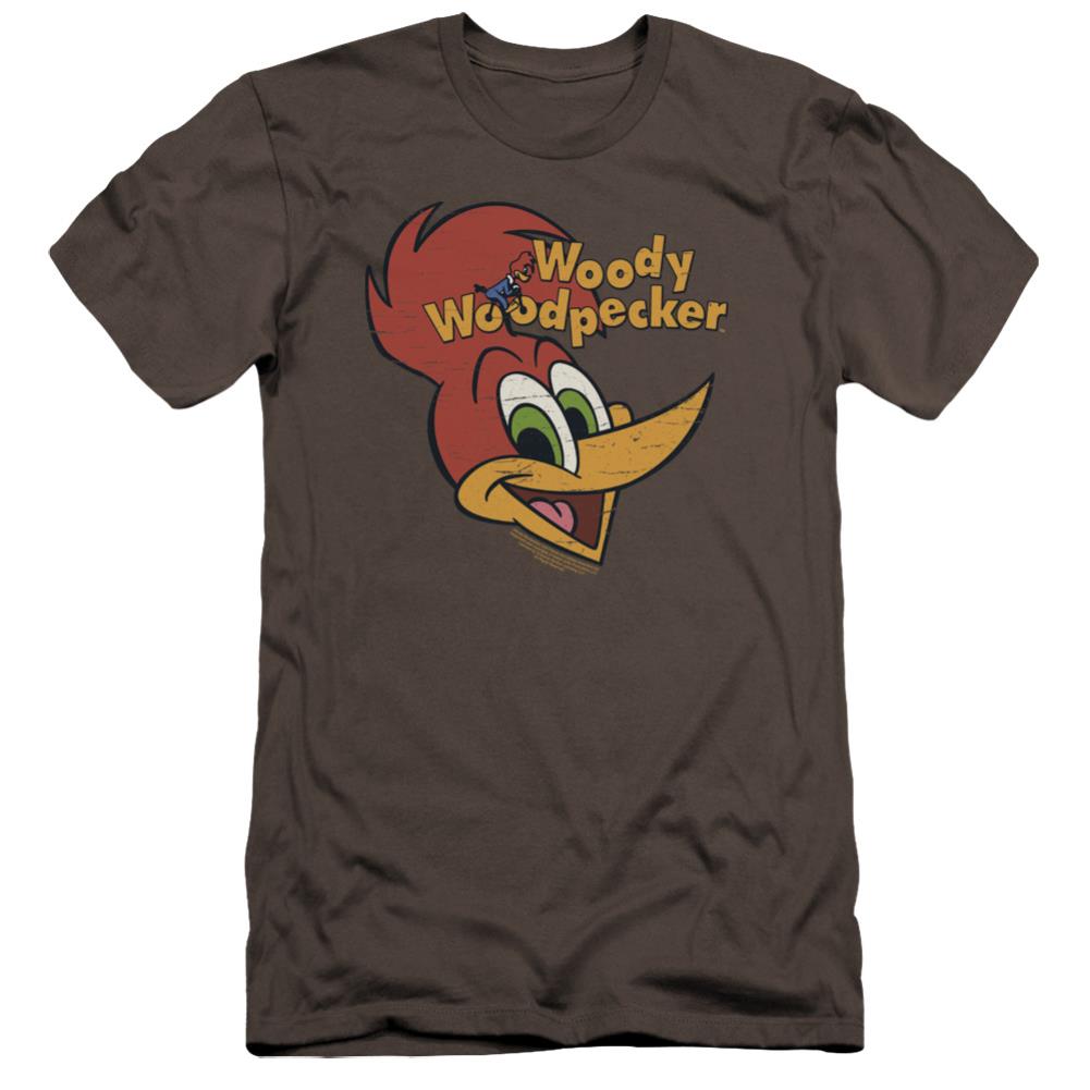 Woody Woodpecker Retro Logo Men's Ultra-Soft 30/1 Cotton Slim Short-Sleeve T-Shirt