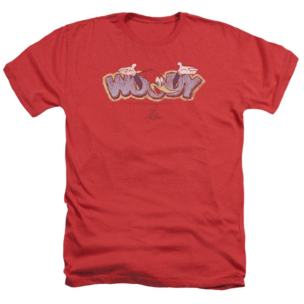 Woody Woodpecker Sketchy Bird Men's 30/1 Heather 60 40 Poly Short-Sleeve T-Shirt