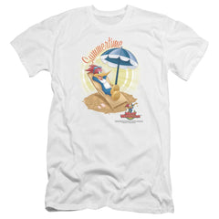 Woody Woodpecker Summertime Men's Ultra-Soft 30/1 Cotton Slim Short-Sleeve T-Shirt